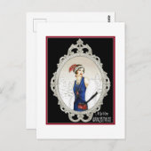 Carte Postale Dame Art déco des années 1920 (Devant / Derrière)