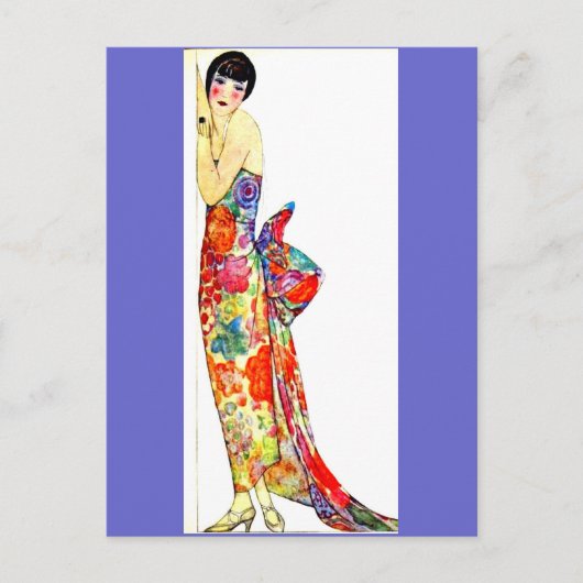 Carte Postale Dame Art déco en forme (Devant)