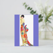 Carte Postale Dame Art Déco en robe de soirée (Debout devant)