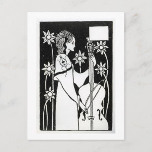Carte Postale Dame au cello, du Morte d'Arthur"(litho)