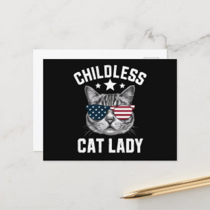 Carte Postale Dame au Chat sans Enfants 2024