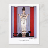 Carte Postale Dame au panthère George Barbier Mode (Devant)