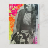 Carte Postale Dame avec deux chiens Collage (Devant)