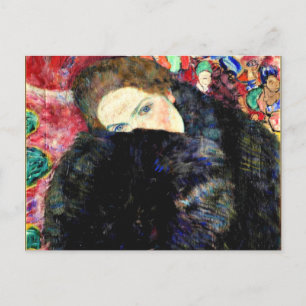 Carte Postale Dame avec Muff par Gustav Klimt