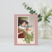 Carte Postale Dame avec Shamrocks (Debout devant)