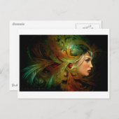 Carte Postale Dame avec une coiffure élégante (Devant / Derrière)