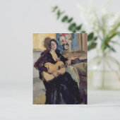 Carte Postale Dame avec une guitare, 1911 (Debout devant)