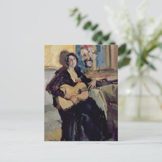Carte Postale Dame avec une guitare, 1911 (Debout devant)