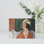 Carte Postale Dame casquette (Debout devant)