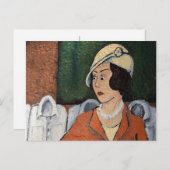 Carte Postale Dame casquette (Devant / Derrière)