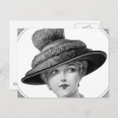 Carte Postale Dame Casquette victorienne (Devant / Derrière)