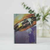 Carte Postale Dame Champignon Cheeseburger Silly Collage (Debout devant)