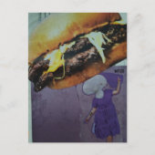 Carte Postale Dame Champignon Cheeseburger Silly Collage (Devant)