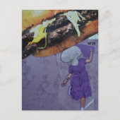 Carte Postale Dame Champignon Cheeseburger Violet Ridicule Colla (Devant)