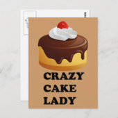 Carte Postale Dame Crazy Cake (Devant / Derrière)