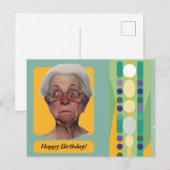 Carte Postale Dame d'anniversaire drôle Rétro (Devant / Derrière)