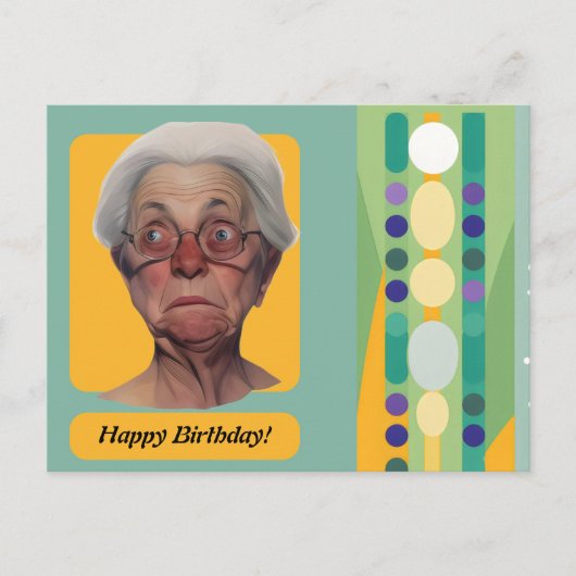 Carte Postale Dame d'anniversaire drôle Rétro (Devant)