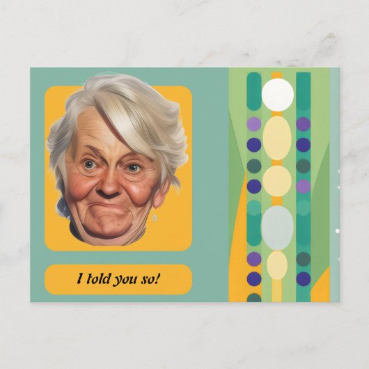 Carte Postale Dame d'anniversaire drôle Rétro (Devant)