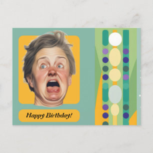 Carte Postale Dame d'anniversaire drôle Rétro