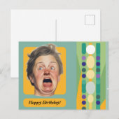 Carte Postale Dame d'anniversaire drôle Rétro (Devant / Derrière)