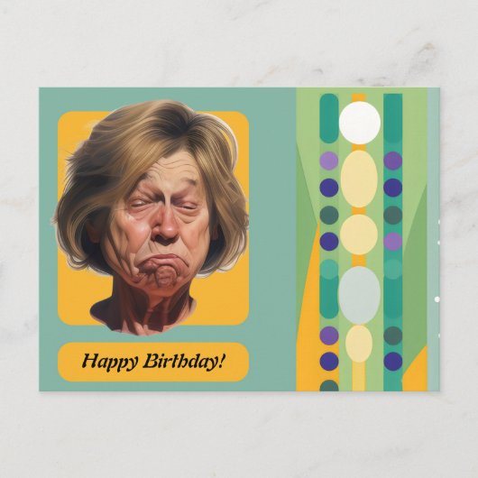 Carte Postale Dame d'anniversaire drôle Rétro (Devant)