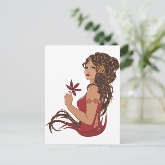 Carte Postale Dame d'automne (Debout devant)