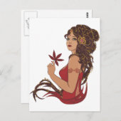 Carte Postale Dame d'automne (Devant / Derrière)