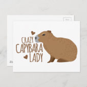Carte Postale dame de capybara folle (Devant / Derrière)