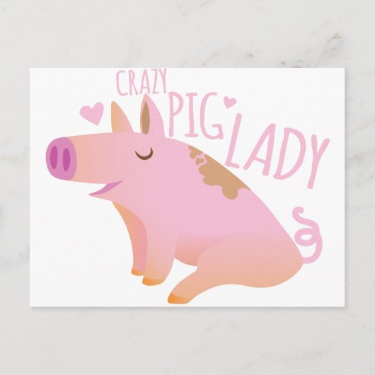 Carte Postale Dame de cochon folle (Devant)
