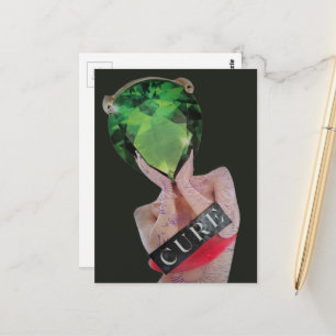 Carte Postale Dame de collage de gemme surréaliste 