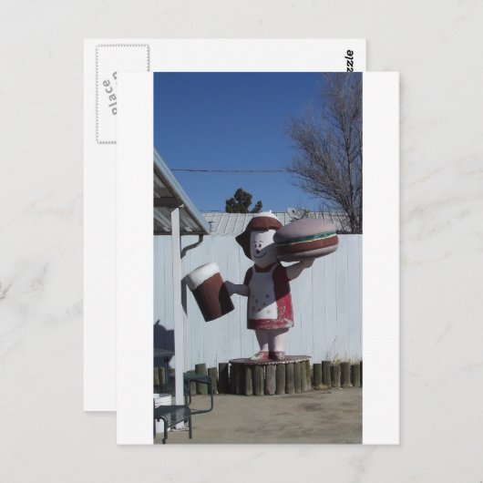 Carte Postale Dame de Hamburger Vintage (Devant / Derrière)