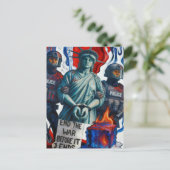 Carte Postale dame de la liberté de protestation glacée arrêtée  (Debout devant)