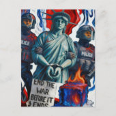 Carte Postale dame de la liberté de protestation glacée arrêtée  (Devant)