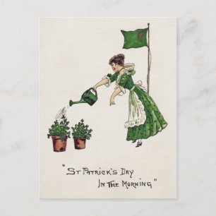 Carte Postale Dame de la Saint Patrick, Vintage