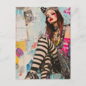 Carte Postale Dame de mode Collage (Devant)