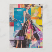 Carte Postale Dame de mode collage multimédia (Devant)