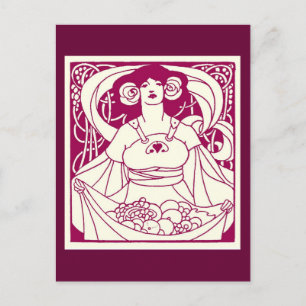 Carte Postale Dame de récolte Art nouveau