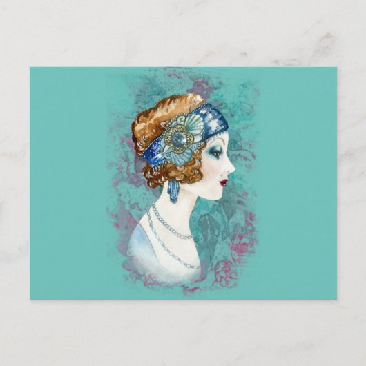 Carte Postale Dame des Années Folles. (Devant)