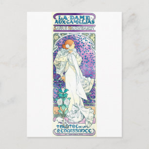 Carte Postale Dame des Camelias, Alphonse Mucha