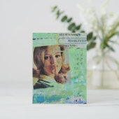 Carte Postale Dame dit chut Collage de techniques mixtes (Debout devant)