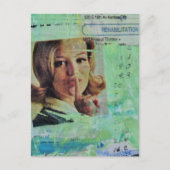 Carte Postale Dame dit chut Collage de techniques mixtes (Devant)