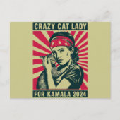 Carte Postale Dame Du Chat Fou Pour Kamala 2024 (Devant)
