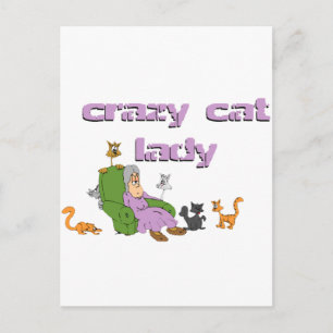 Carte Postale Dame du Crazy Cat