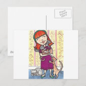 Carte Postale Dame du Crazy Cat (Devant / Derrière)