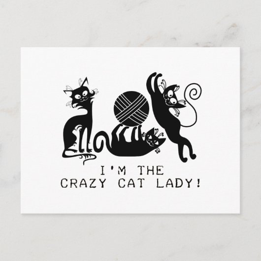 Carte Postale Dame du Crazy Cat (Devant)