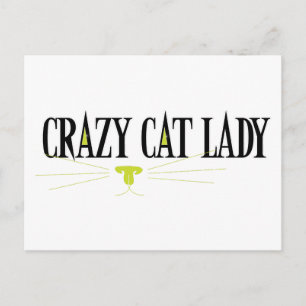Carte Postale Dame du Crazy Cat