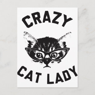 Carte Postale Dame du Crazy Cat