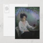 Carte Postale Dame en attente (Devant / Derrière)