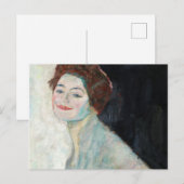 Carte Postale Dame en blanc, 1917-1918 par Gustav Klimt (Devant / Derrière)