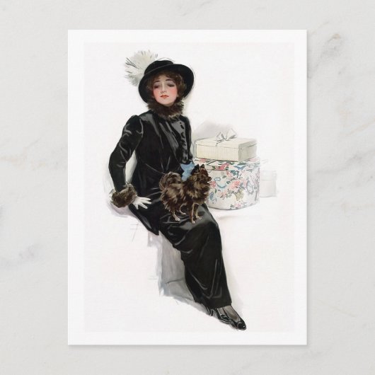 Carte Postale Dame en noir (Devant)